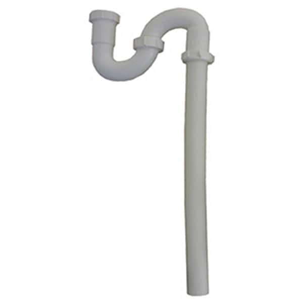 Larsen Supply Co 03-4339 1.25 White PVC Lavatory Floor Drain S-Trap 661395 - main